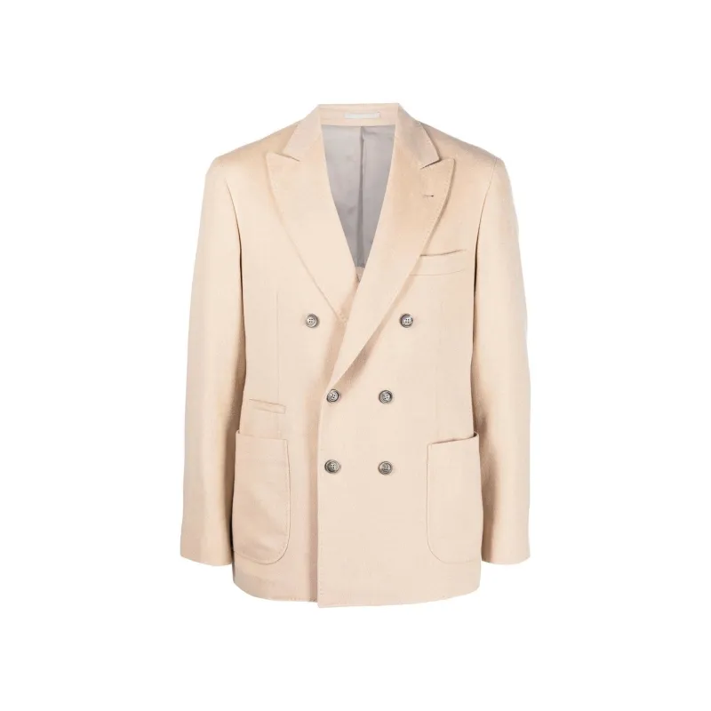 Brunello Cucinelli Wool Jacket-Beige-MEN sold by Siebentaschen