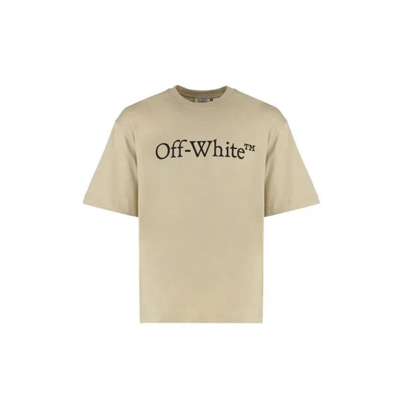 Off-White Logo T-shirt-Beige-MEN sold by Siebentaschen