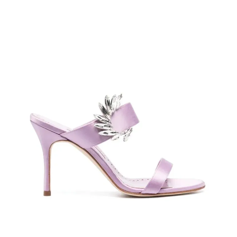 Manolo Blahnik Chivela 090 Sandals-Lilac-WOMEN sold by Siebentaschen