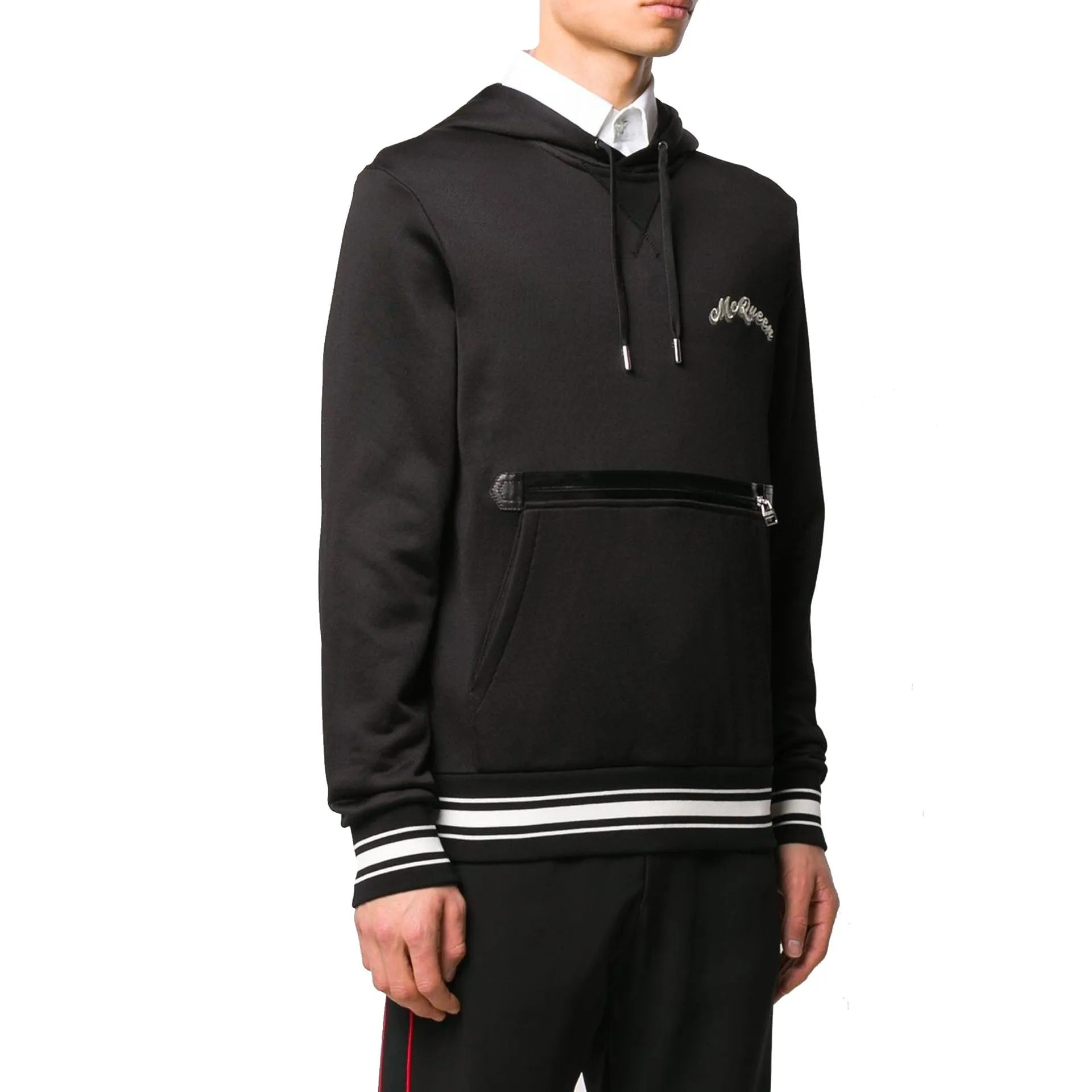 Alexander Mcqueen Logo Hooded Sweatshirt-Black-MEN sold by Siebentaschen product image thumbnail 2