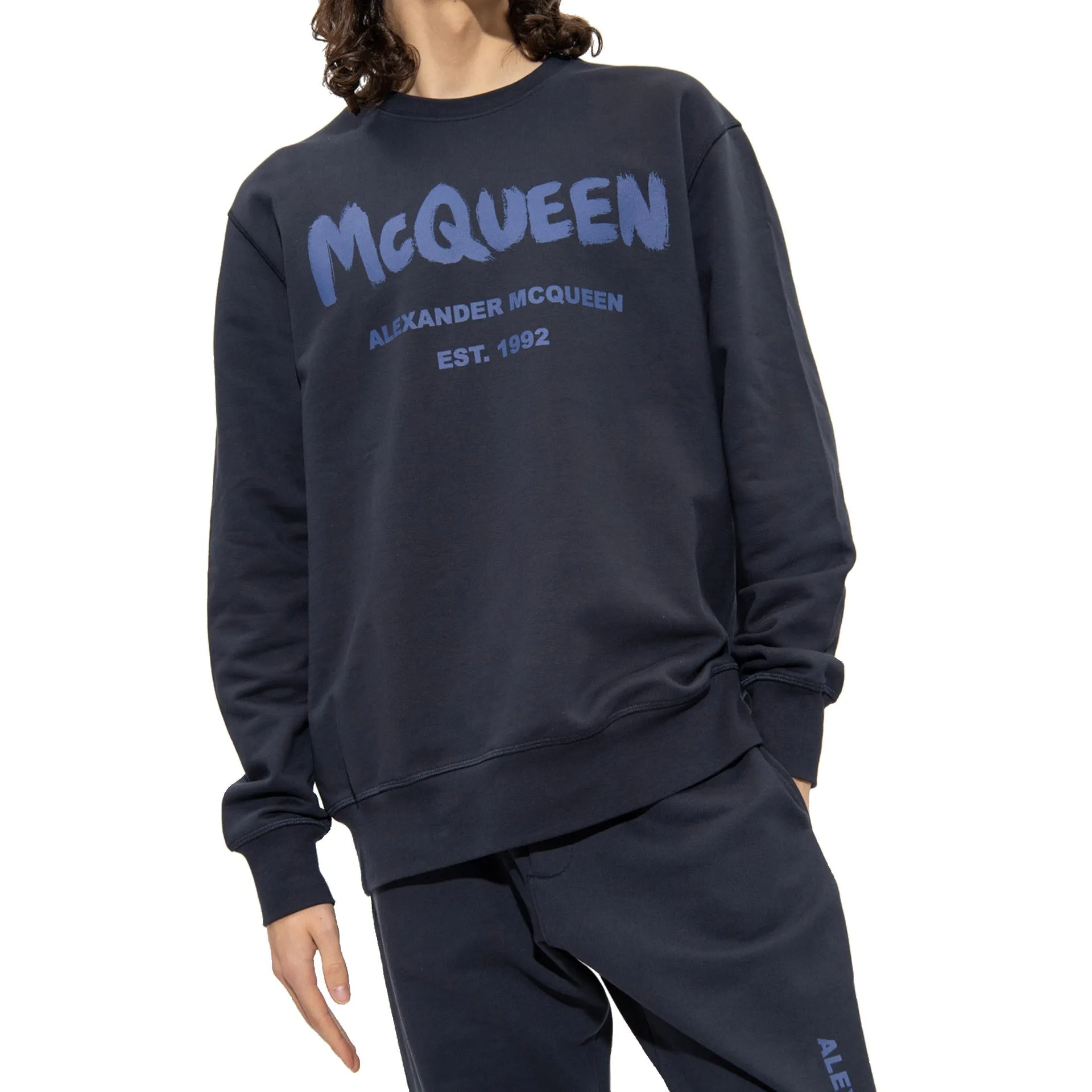 Alexander Mcqueen Cotton Logo Sweatshirt-Blue-MEN sold by Siebentaschen product image thumbnail 2