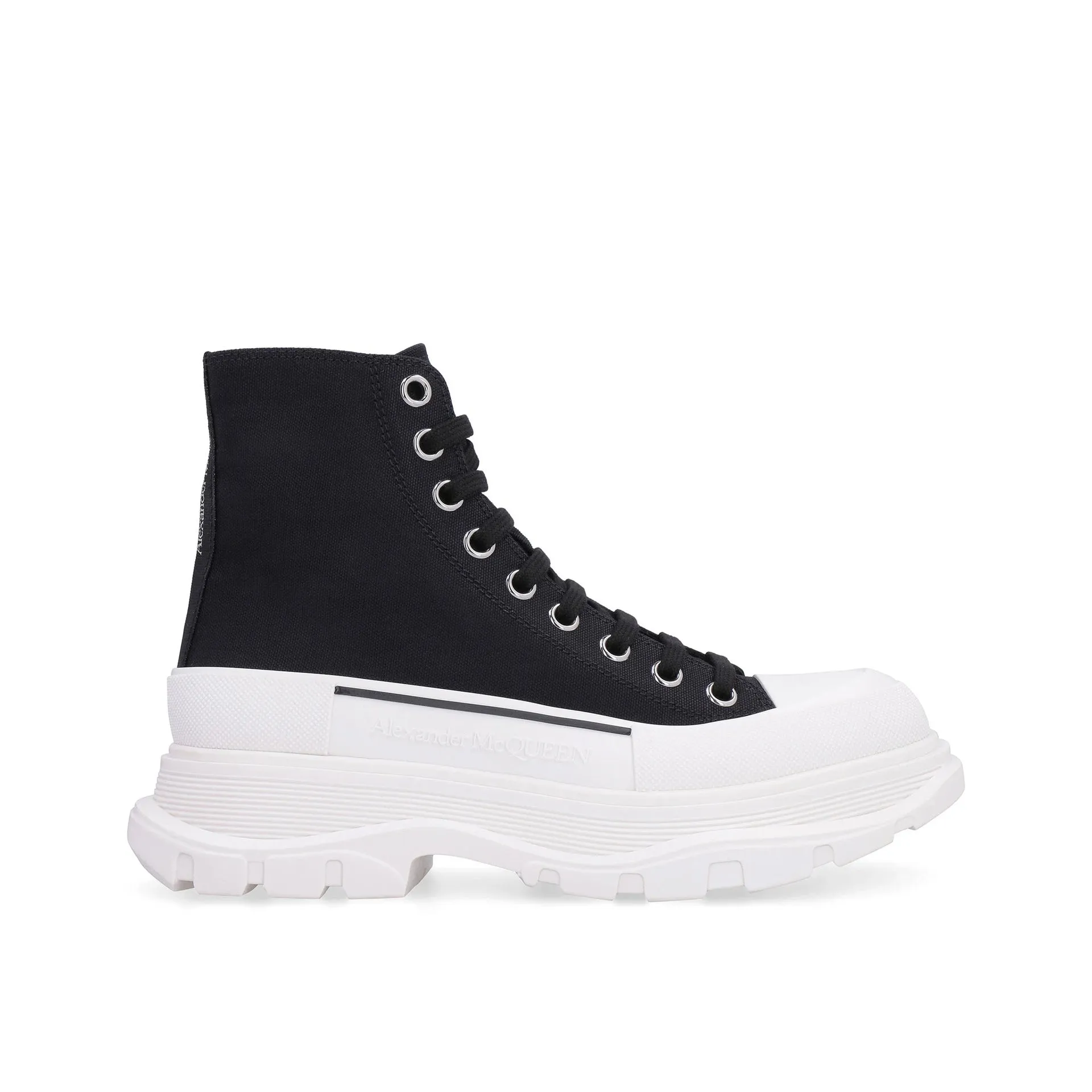 Alexander McQueen Treadslick High Top Sneakers-Black-WOMEN sold by Siebentaschen