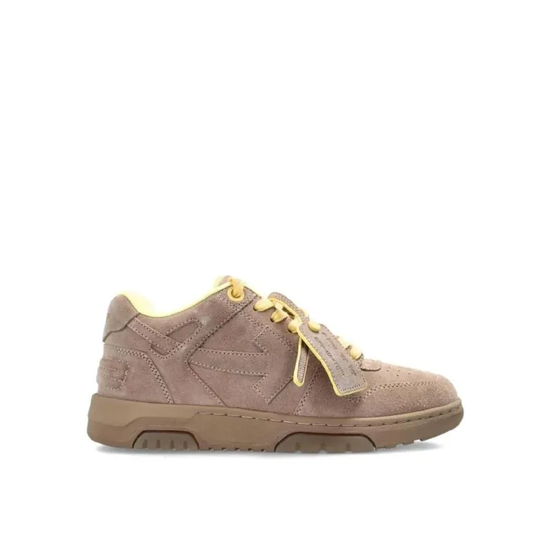 Off-White Out Of Office Leather Sneakers-Brown-WOMEN made by Off-White