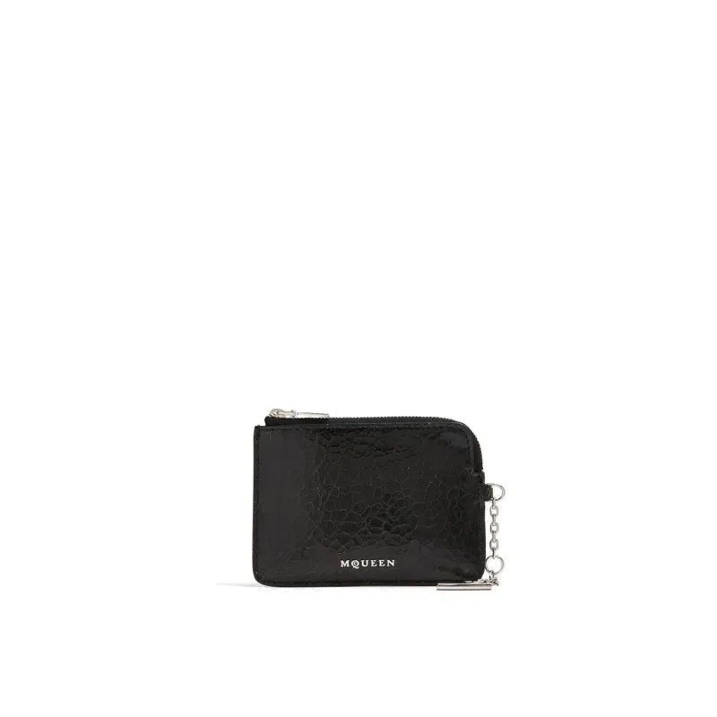 Alexander McQueen Sling Pip Coin Pouch-Black-MEN sold by Siebentaschen