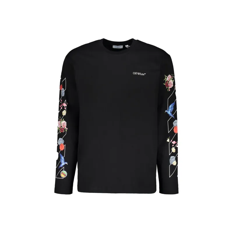 Off-White Logo Longsleeve T-shirt-Black-MEN sold by Siebentaschen