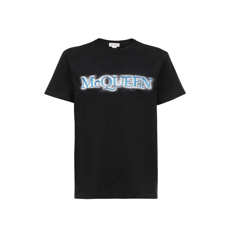 Alexander McQueen Logo T-Shirt-Black-MEN sold by Siebentaschen