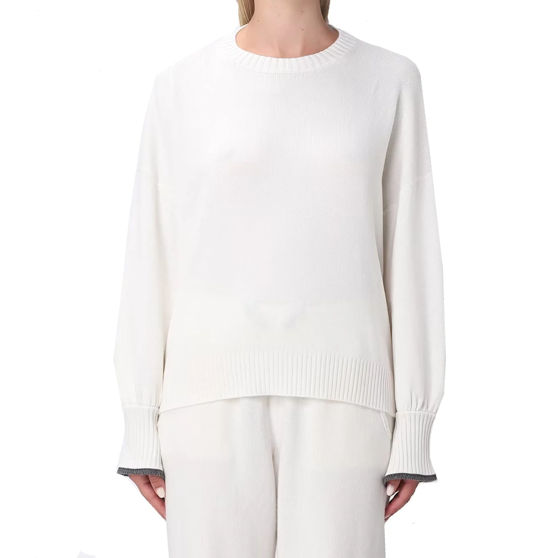 Brunello Cucinelli Cashmere Sweater-White-WOMEN sold by Siebentaschen product image thumbnail 2