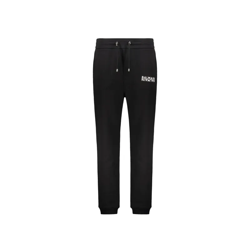 Balmain logo jogging pants-Black-MEN sold by Siebentaschen
