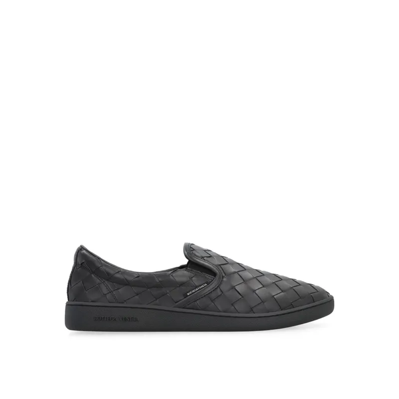 Bottega Veneta Sawyer Leather Sneakers-Black-MEN sold by Siebentaschen