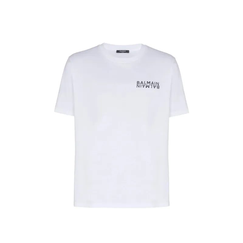 Balmain logo-print T-shirt-White-MEN made by Balmain