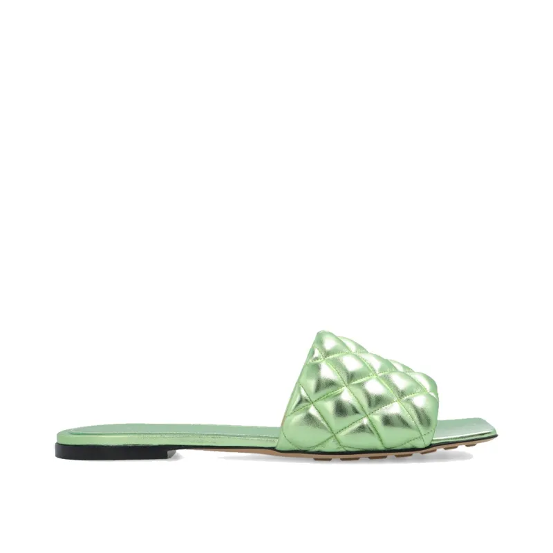 Bottega Veneta Padded Sandals-Green-WOMEN sold by Siebentaschen