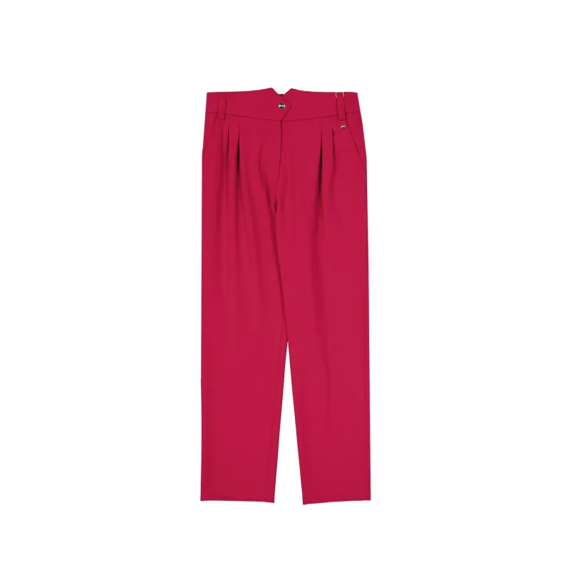 Herno High Waist Pants-Red-WOMEN sold by Siebentaschen
