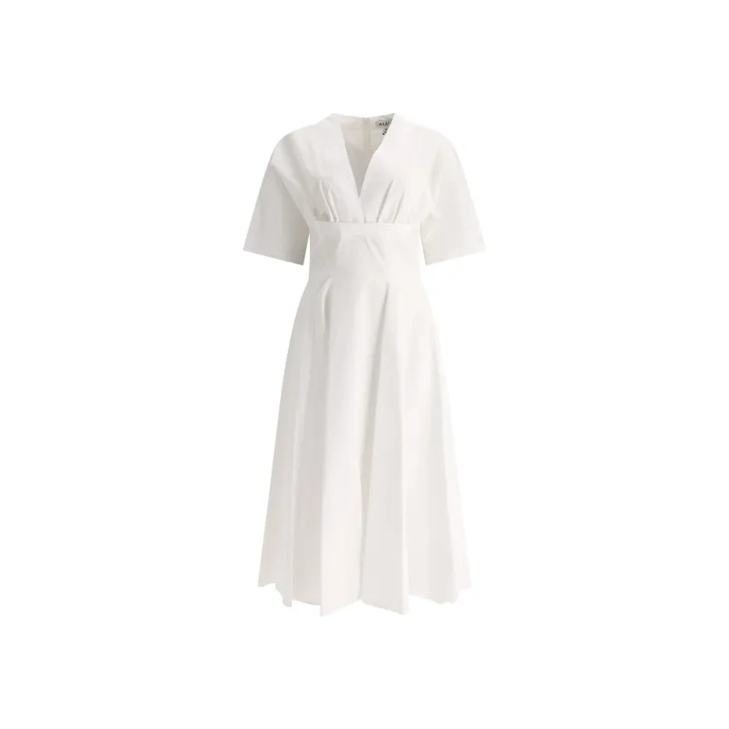 Alaia Cotton Midi Dress-White-WOMEN made by Alaia