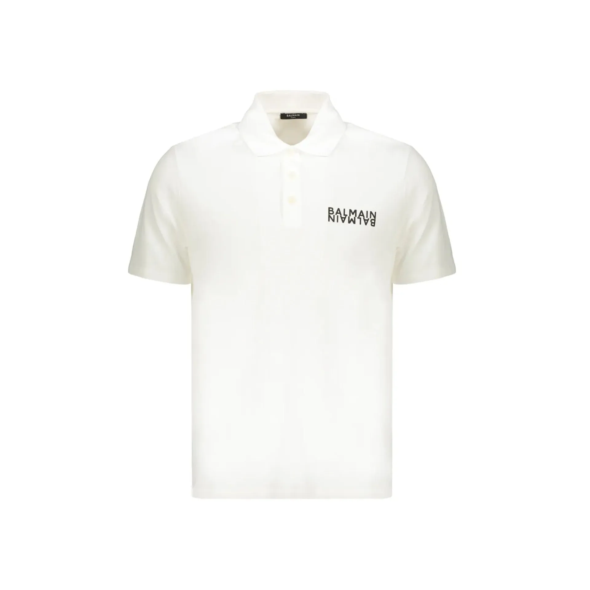 Balmain cotton polo shirt-White-MEN sold by Siebentaschen