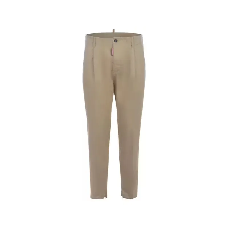 Dsquared2 Cotton Trousers-Beige-MEN made by DSQUARED2