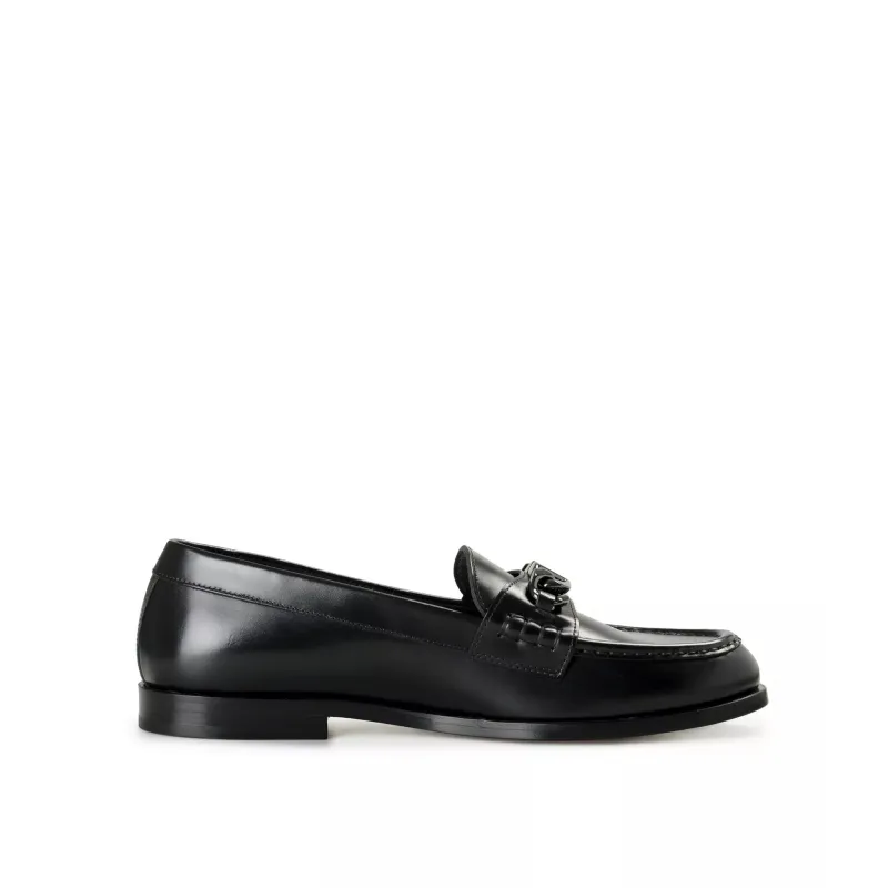Valentino Garavani Leather Loafers-Black-MEN made by Valentino Garavani