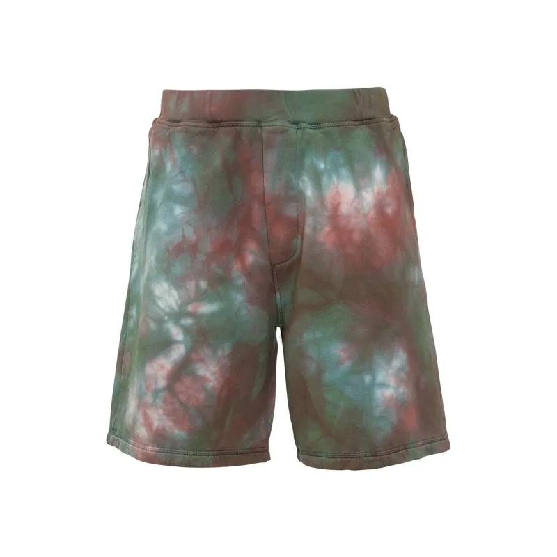 Dsquared2 Cotton Tie-Dye Shorts-Green-MEN made by DSQUARED2