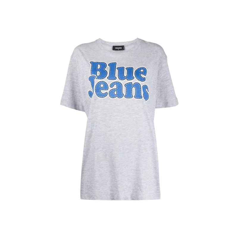 Dsquared2 Cotton T-Shirt-Gray-WOMEN sold by Siebentaschen