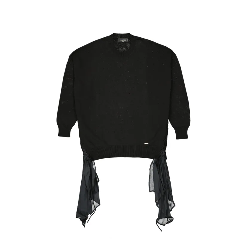 Dsquared2 Cotton Sweater-Black-WOMEN sold by Siebentaschen