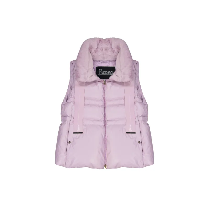 Herno Puffer Vest-Lilac-WOMEN made by Herno