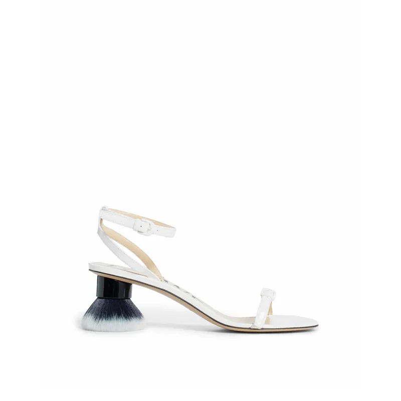 Loewe Petal Brush Leather Sandals-White-WOMEN sold by Siebentaschen