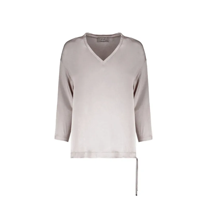 Herno long-sleeve V-neck top-Gray-WOMEN made by Herno