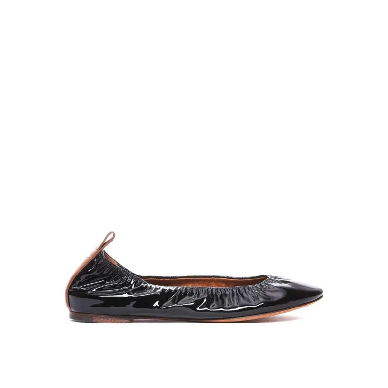 Lanvin Leather Ballerina Flats-Black-WOMEN made by Lanvin