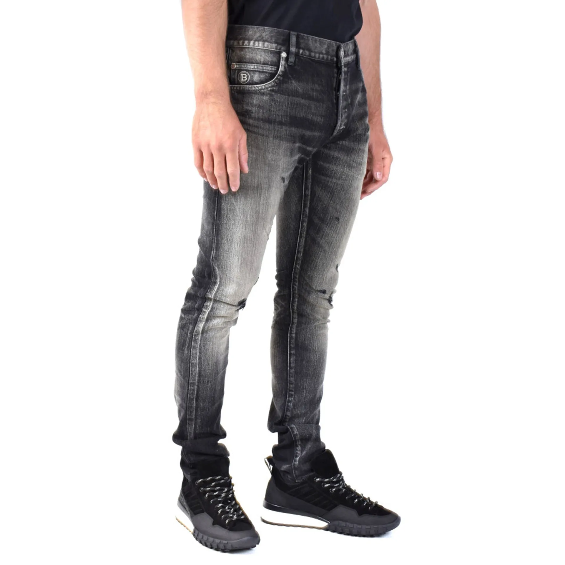 Balmain Distressed Jeans-Black-MEN sold by Siebentaschen product image thumbnail 2