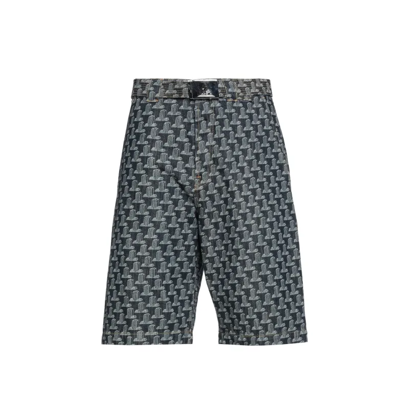 Lanvin Column Monogram Shorts-Blue-MEN made by Lanvin