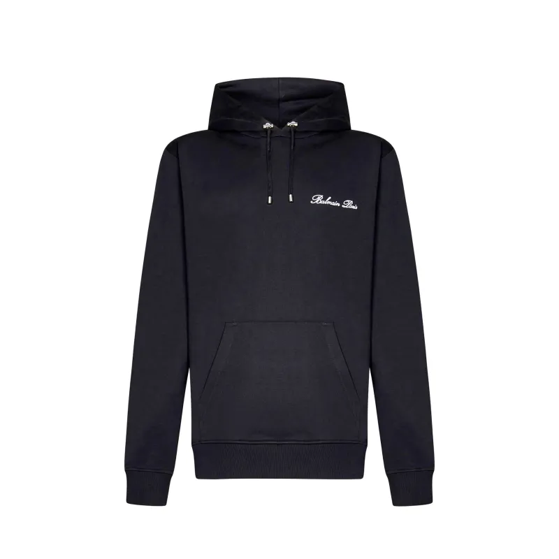 Balmain Cotton Logo Sweatshirt-Black-MEN made by Balmain