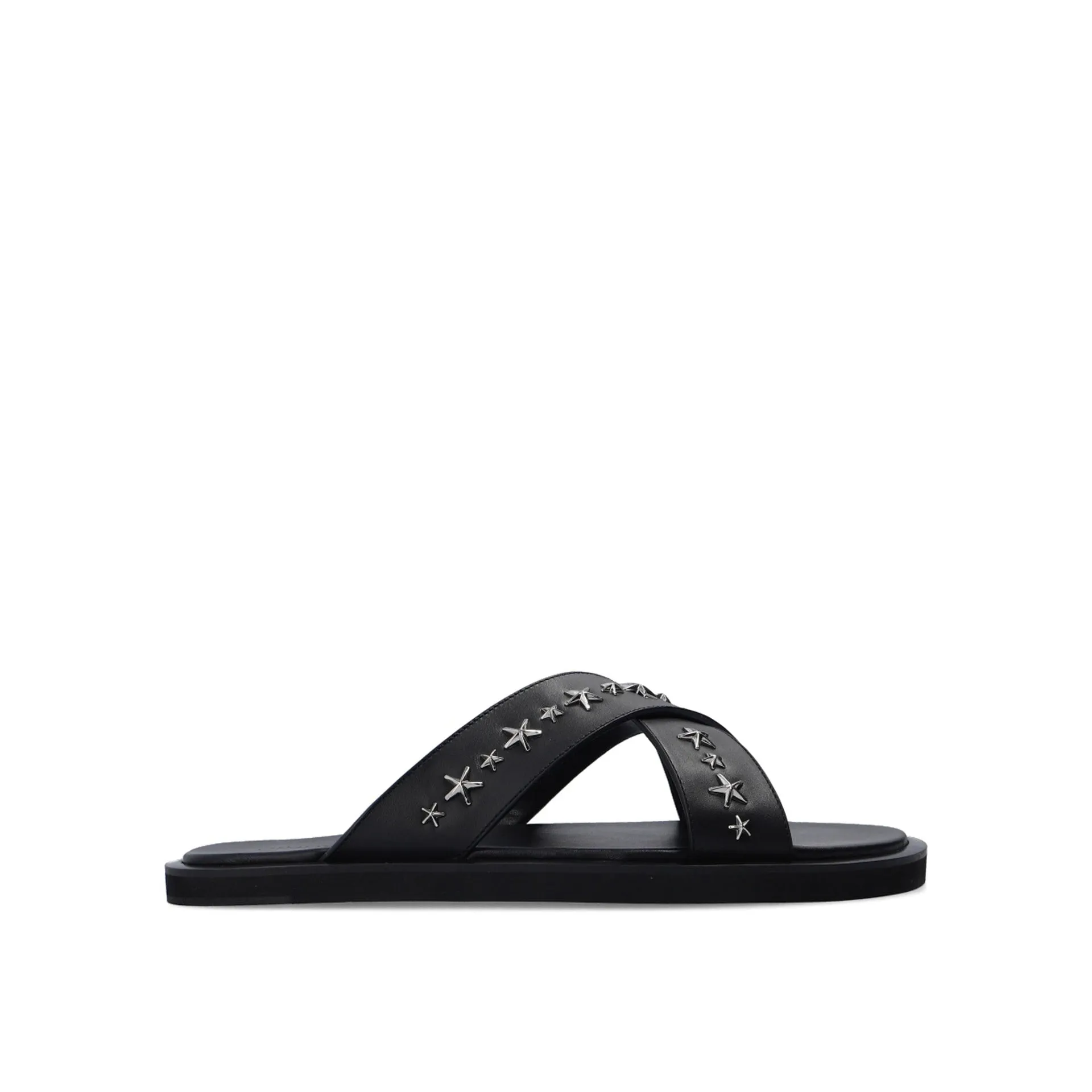 Jimmy Choo Palmo Leather Sandals-Black-MEN sold by Siebentaschen