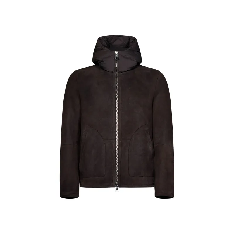 HERNO Shearling Jacket-Brown-MEN made by Herno
