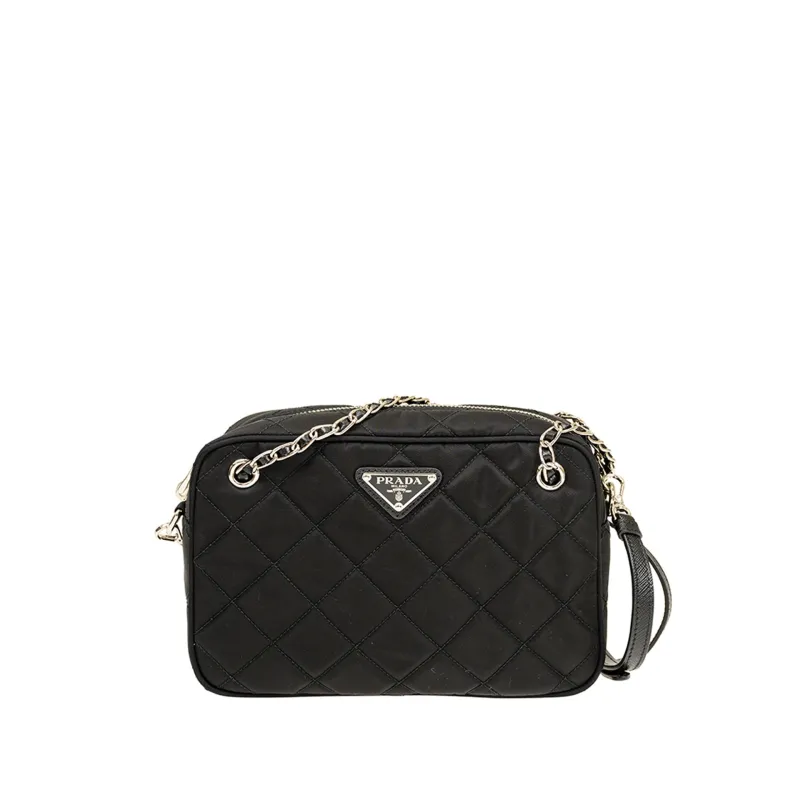 Prada Quilted Medium Crossbody Bag-Black-WOMEN sold by Siebentaschen