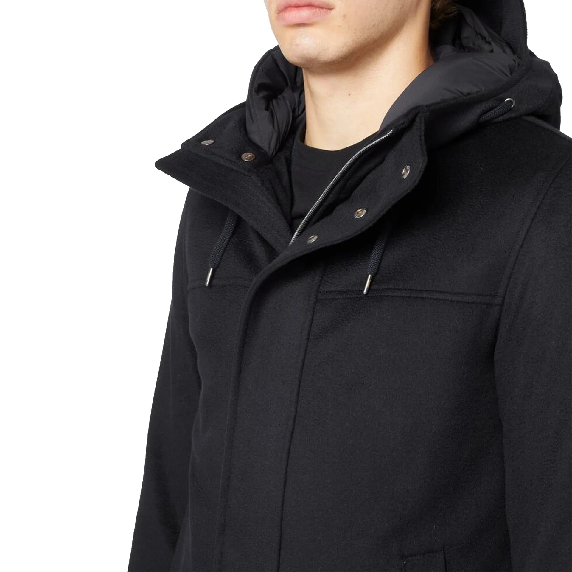 HERNO Wool Cashmere Hooded Coat-Black-MEN sold by Siebentaschen product image thumbnail 4