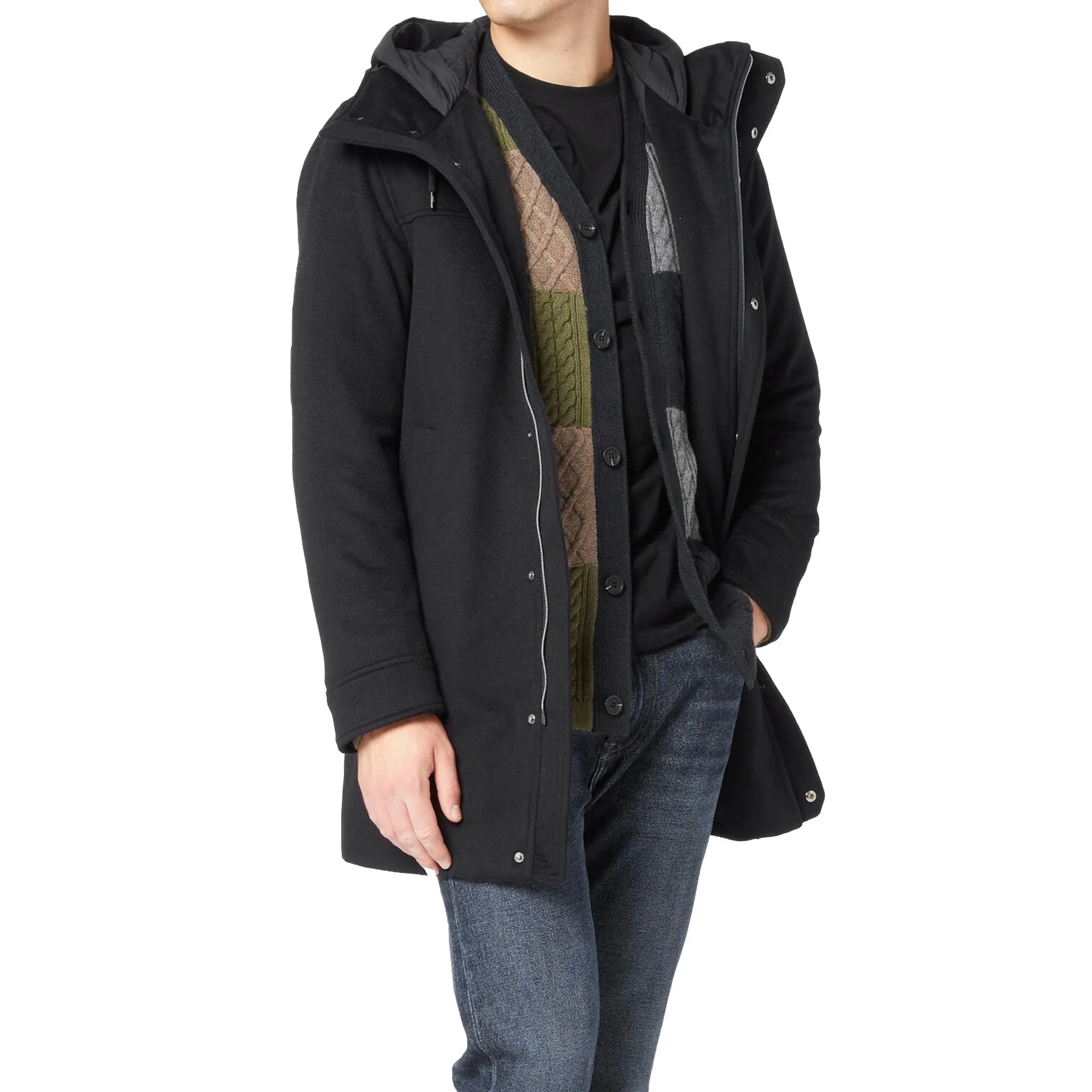 HERNO Wool Cashmere Hooded Coat-Black-MEN sold by Siebentaschen product image thumbnail 2