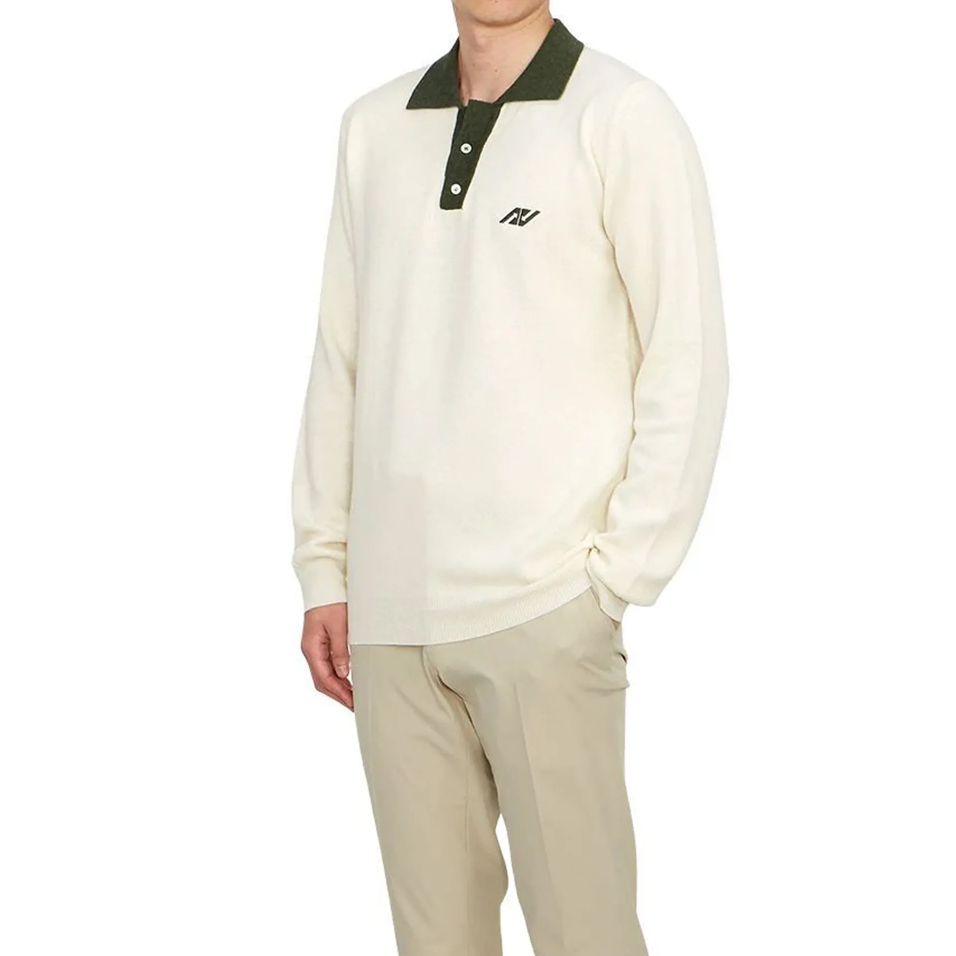 Autry Sporty Long Sleeve Polo-Beige-MEN sold by Siebentaschen product image thumbnail 2