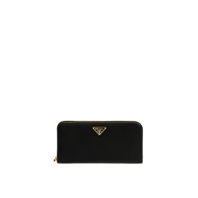 Prada Nylon Logo Wallet-Black-WOMEN made by Prada