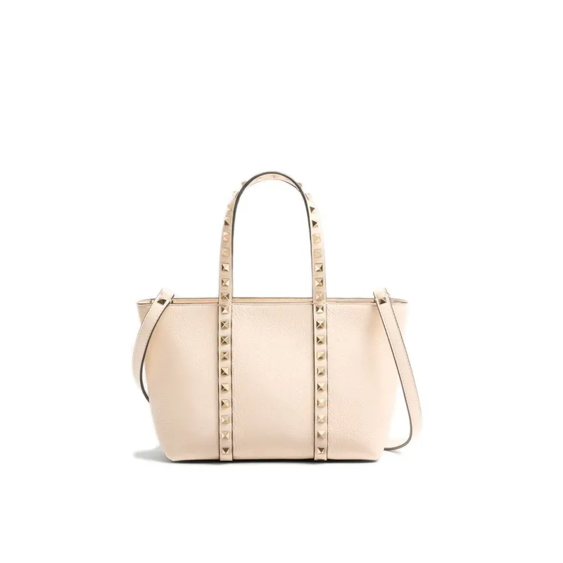 Valentino Garavani Small Tote Bag-Beige-WOMEN sold by Siebentaschen