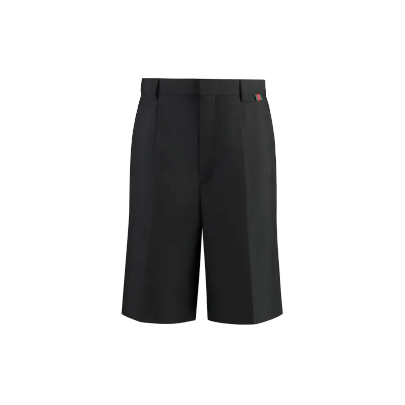 Gucci Gabardine Bermuda Shorts-Black-MEN made by Gucci