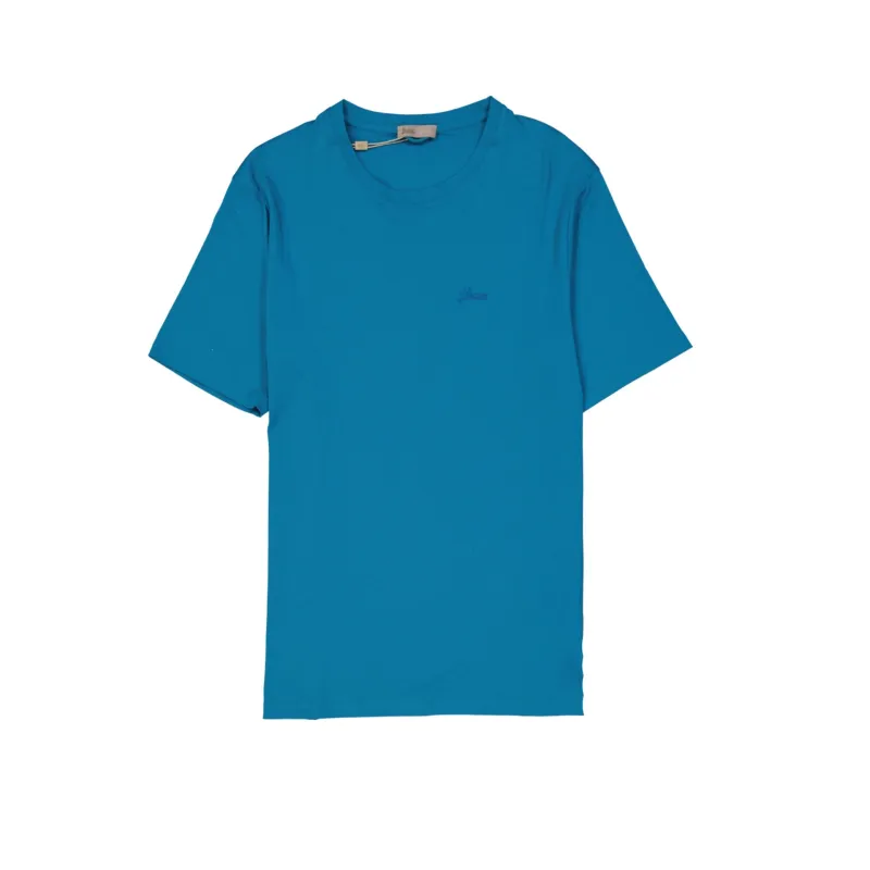 HERNO Cotton T-shirt-Blue-MEN made by Herno