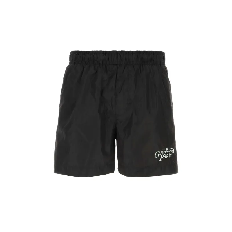 Givenchy Logo-Embroidered Swim Shorts-Black-MEN sold by Siebentaschen