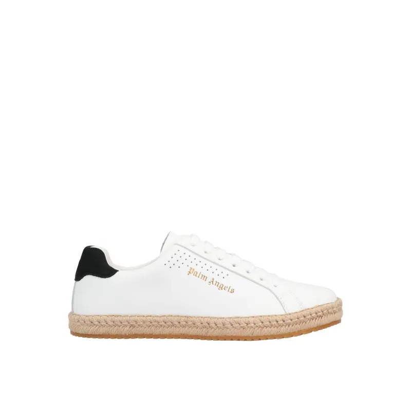 Palm Angels Leather Logo Sneakers-White-MEN made by Siebentaschen