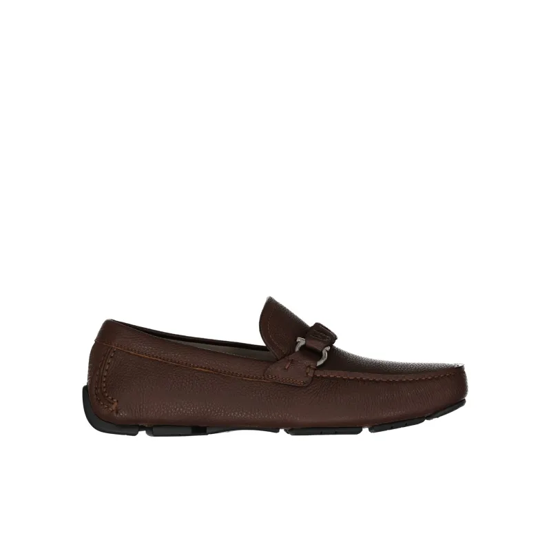 Salvatore Ferragamo STUART Leather Loafers-Brown-MEN sold by Siebentaschen