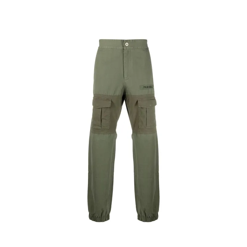 Palm Angels Cotton Trousers-Green-MEN made by Palm Angels