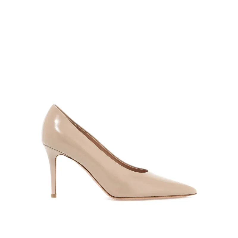 Gianvito Rossi Robbie Leather Pumps-Beige-WOMEN made by Gianvito Rossi