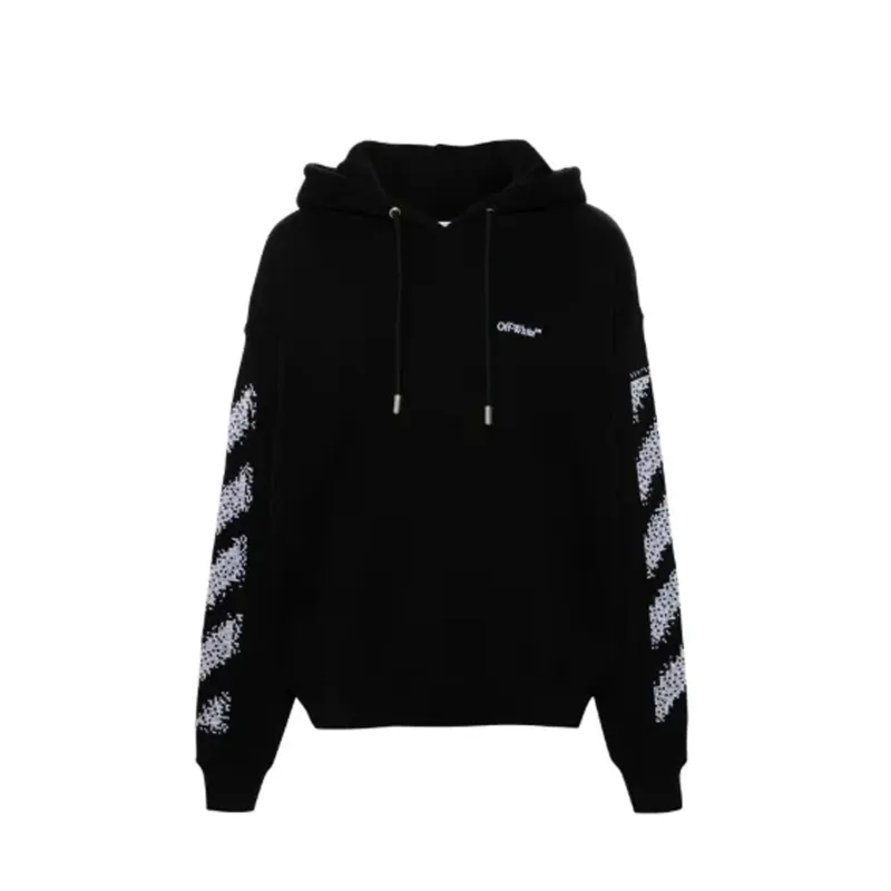 Off-White Pixel Diag Skate Hooded Sweatshirt-Black-MEN made by Off-White
