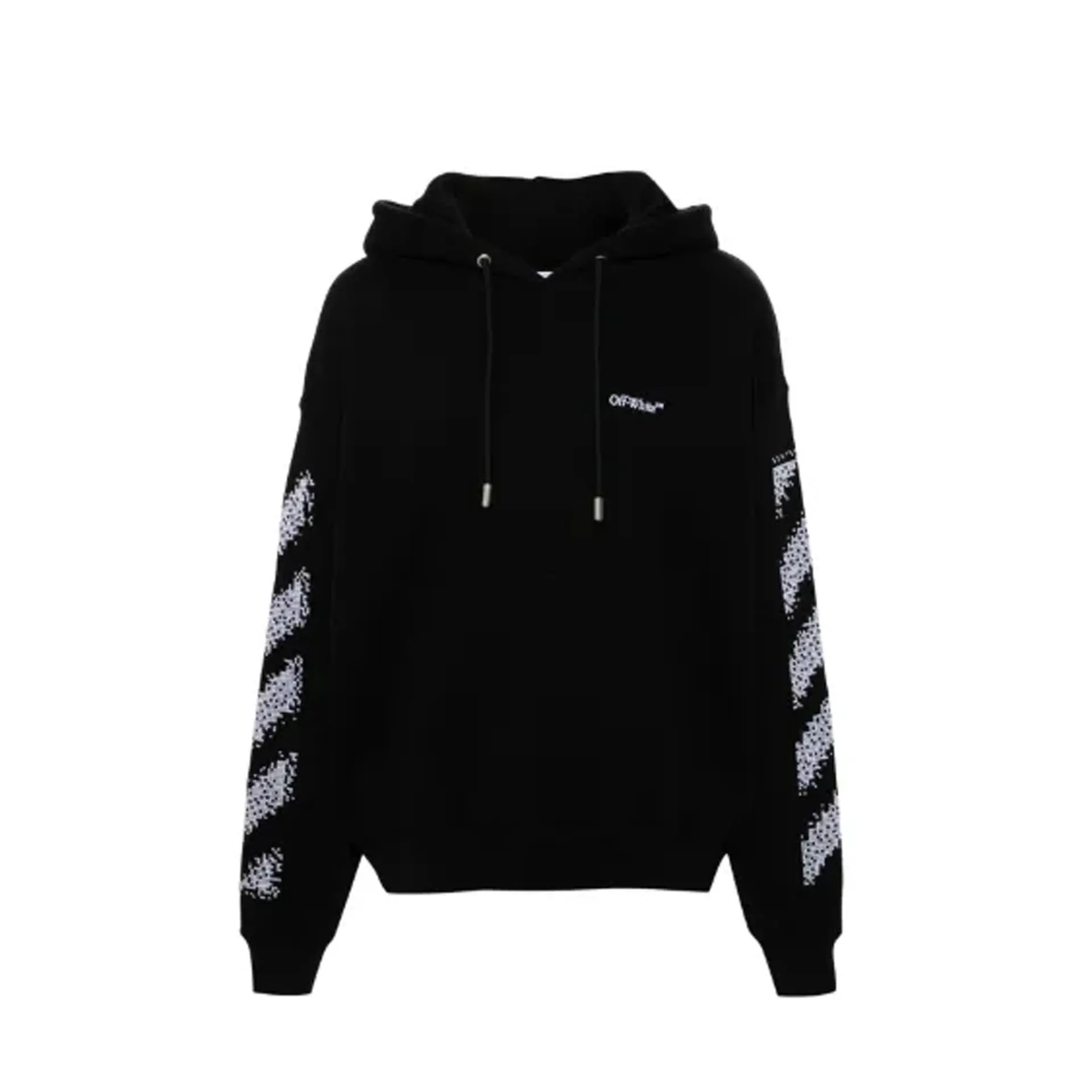 Off-White Pixel Diag Skate Hooded Sweatshirt-Black-MEN sold by Siebentaschen