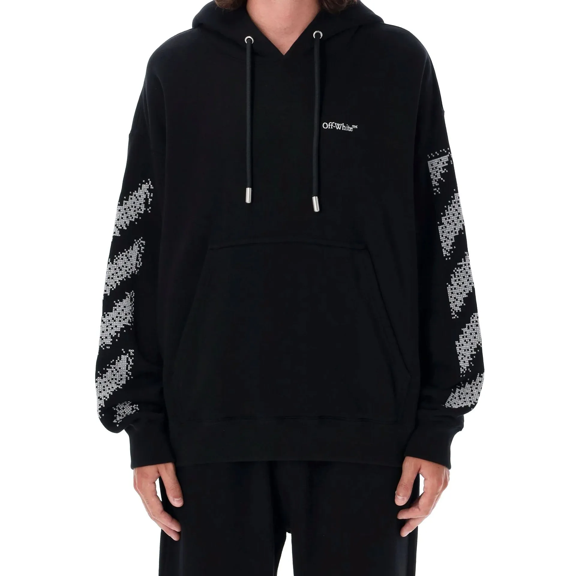 Off-White Pixel Diag Skate Hooded Sweatshirt-Black-MEN sold by Siebentaschen product image thumbnail 2