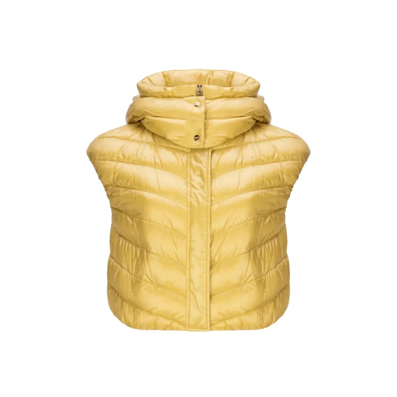 HERNO Down Vest Jacket-Yellow-WOMEN made by Herno