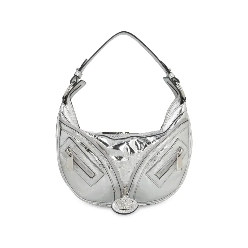 Versace Repeat Hobo Shoulder Bag-Silver-WOMEN sold by Siebentaschen